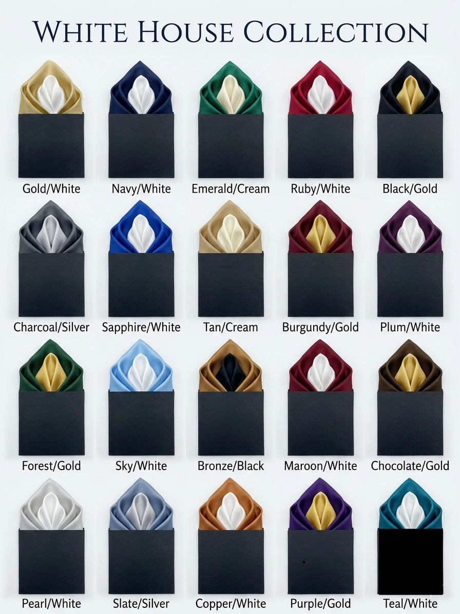 Luxury Multi-Color Pocket Square Set for Men - White House Collection