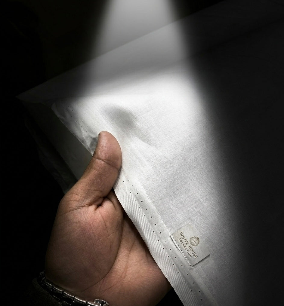 White House Collection – Premium Unstitched Cotton Fabric for Men