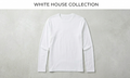 Premium White Long-Sleeve Crew Neck Cotton T-Shirt - White House Collection