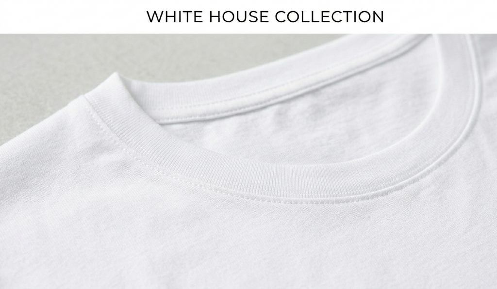 Premium White Long-Sleeve Crew Neck Cotton T-Shirt - White House Collection