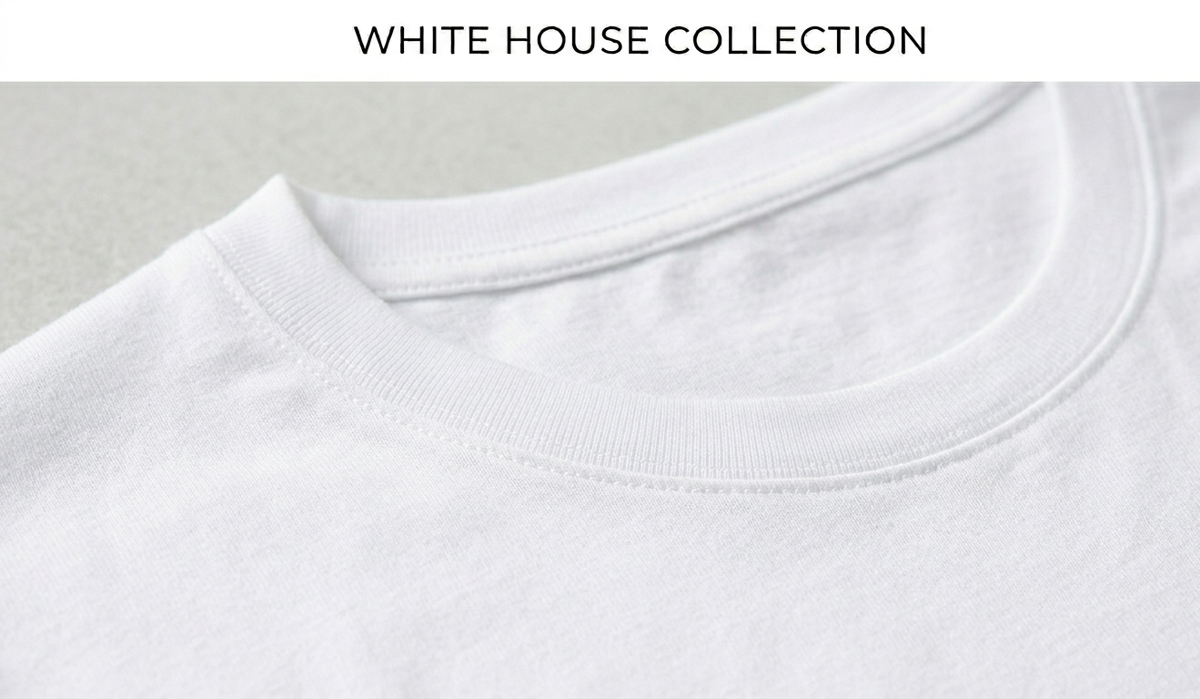 Premium White Long-Sleeve Crew Neck Cotton T-Shirt - White House Collection