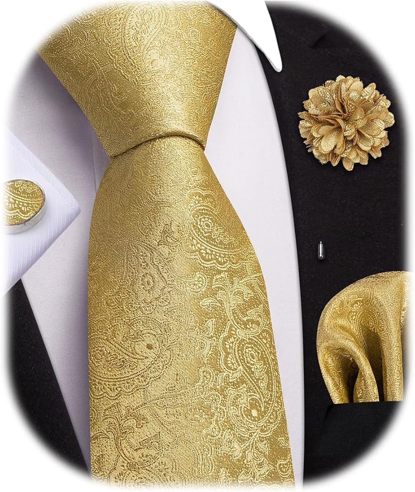 Elegant Premium Tie Set with same colour Pocket square and Cuflinks